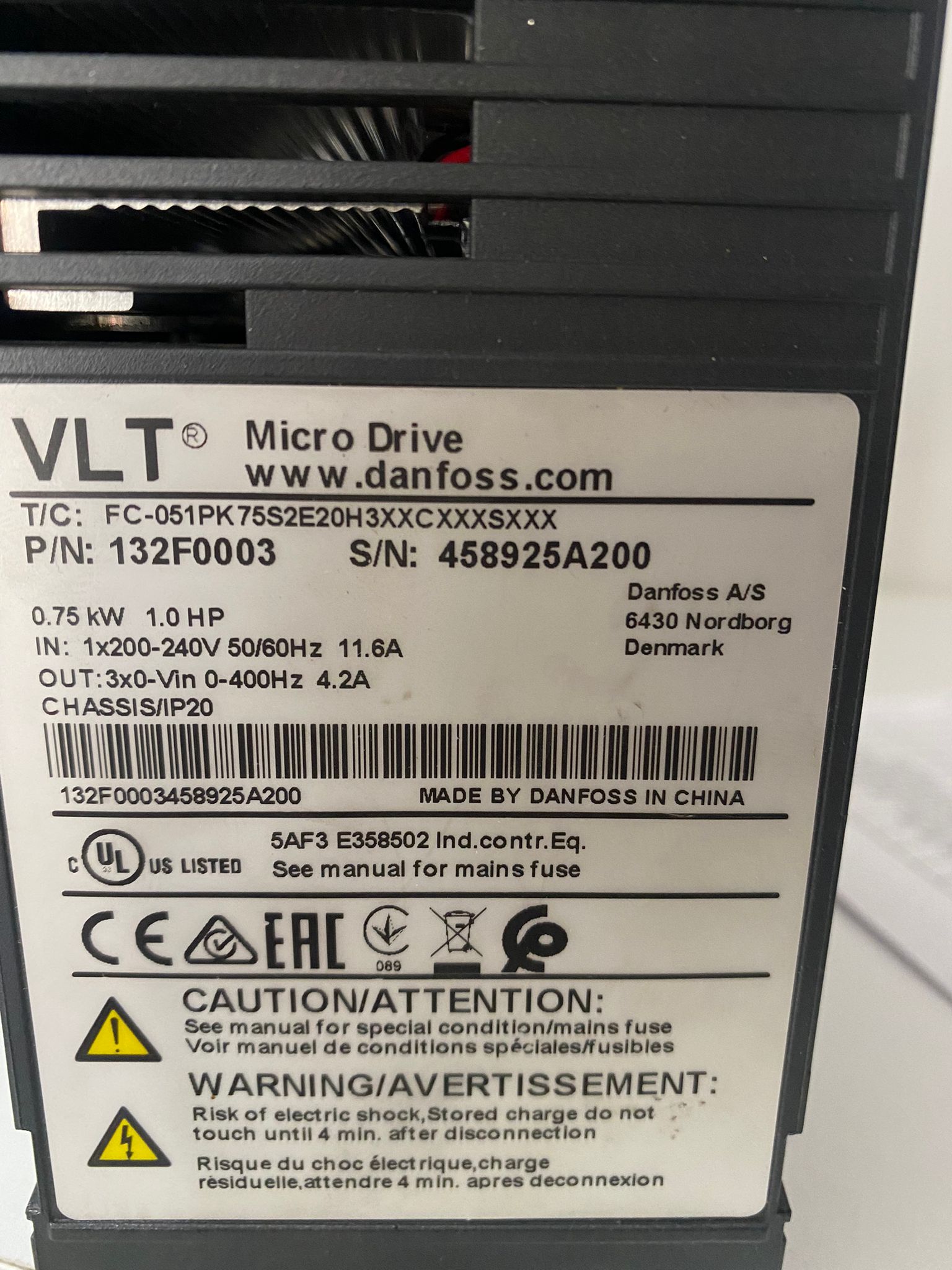 132F0003 FC-051PK75 0.75 kW